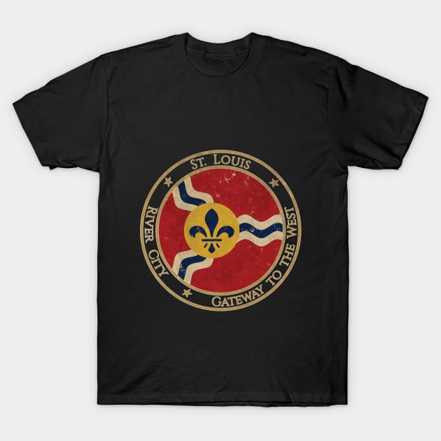 Vintage Saint St Louis USA United States of America American Missouri State Flag T-Shirt by DragonXX